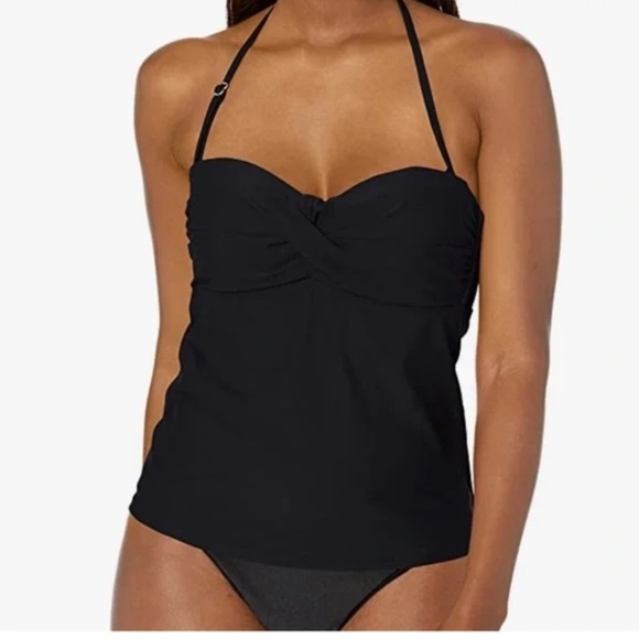 Catalina Twist-Front Bandeau Tankini Top Women's Swimsuit - Picture 1 of 9